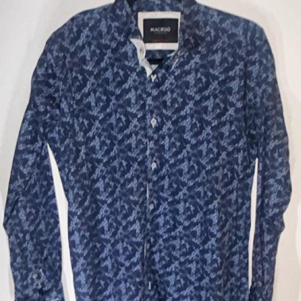 Mac200 houndstooth patterned navy blue